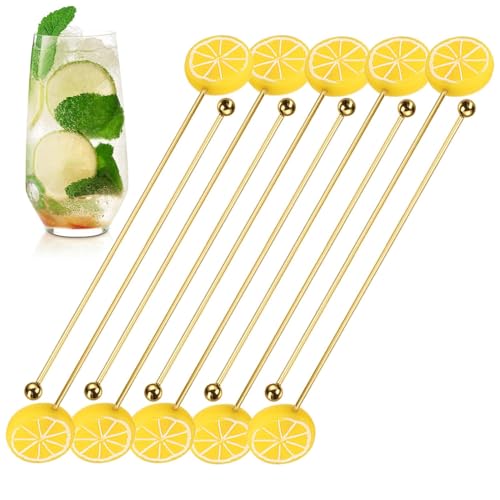 Duroecsain Rührstäbchen aus Metall, Kaffee-Rührstäbchen aus Metall | Zitronenmischstäbchen für Getränke - Cocktailrührer aus Edelstahl, Stabmixstab für Duroecsain Rührstäbchen aus Metall, Kaffee-Rührstäbchen aus Metall | Zitronenmischstäbchen für Getränke - Cocktailrührer aus Edelstahl, Stabmixstab für von Duroecsain