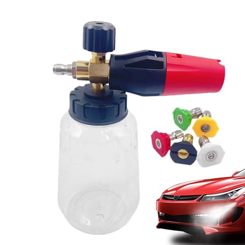 Duroecsain Schaumlanze für Auto – Hochdruckreiniger für Auto, Doppelanschluss mit 5 Düsen für Auto, LKW und Motorrad zu Hause von Duroecsain