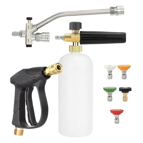 Duroecsain Schaumlanze für Hochdruckreiniger, Set für Hochdruckreiniger, Zubehör mit Doppelkopf für detaillierte Reinigung von Garten und Haus von Duroecsain