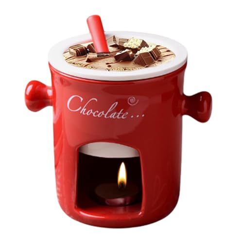 Duroecsain Schokoladenfondue-Set – Fondue für Schokolade und Käse – Keramikschale – Fondue – Dessertschale – Fondue (ohne Teekerzen) von Duroecsain