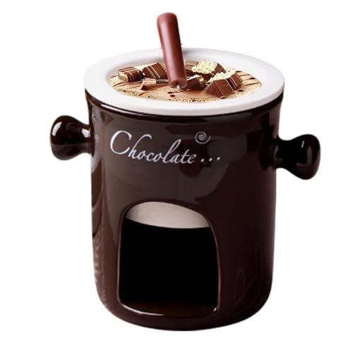 Duroecsain Schokoladenfondue-Set – Fondue für Schokolade und Käse – Keramikschale – Fondue – Dessertschale – Fondue (ohne Teekerzen) von Duroecsain