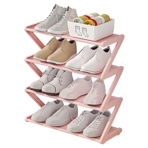 Duroecsain Schuhregal mit 4 Ebenen, Schuhschrank, Schuhregal für 8 Paar, Schuhhalter für Eingang, Wohnzimmer, Schlafzimmer, Ankleidezimmer, Flur Duroecsain Schuhregal mit 4 Ebenen, Schuhschrank, Schuhregal für 8 Paar, Schuhhalter für Eingang, Wohnzimmer, Schlafzimmer, Ankleidezimmer, Flur von Duroecsain