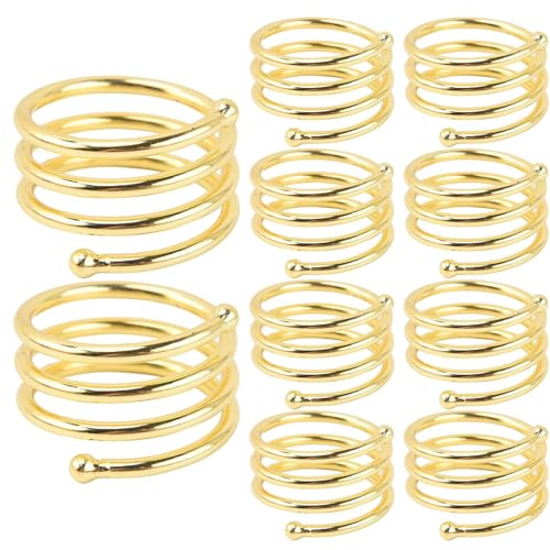 Duroecsain Serviettenringe aus Stoff, Serviettenringe für Hochzeit – Esszimmer Serviettenringe, Serviettenringhalter, 10 x zarte Handtuchhalter aus Metall für von Duroecsain