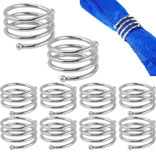 Duroecsain Serviettenringhalter, Serviettenschnalle, Esszimmer, Serviettenringe, Serviettenringhalter, 10 Stück Stoffhalter aus feinem Metall für den Tisch von Duroecsain