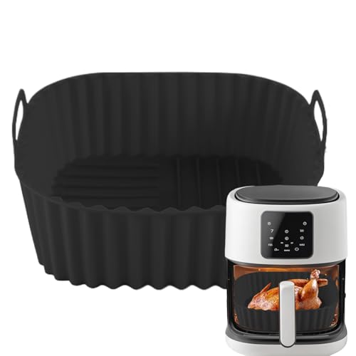 Duroecsain Silikonkorb für Luftfritteuse, quadratische Form für Luftfritteuse, antihaftbeschichtet, zum Backen von Pizza, Kuchen, Kochen in Wohnungen, zu Hause Duroecsain Silikonkorb für Luftfritteuse, quadratische Form für Luftfritteuse, antihaftbeschichtet, zum Backen von Pizza, Kuchen, Kochen in Wohnungen, zu Hause von Duroecsain
