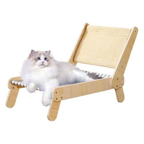 Duroecsain Sisal Cat Lounger, Katzen-Stuhl, Katzenkratzer – Katzenstuhl mit Kratzbaum aus Natursisal für Kätzchen in 4 Positionen verstellbar, erhöhtes Bett für Haustiere Duroecsain Sisal Cat Lounger, Katzen-Stuhl, Katzenkratzer – Katzenstuhl mit Kratzbaum aus Natursisal für Kätzchen in 4 Positionen verstellbar, erhöhtes Bett für Haustiere von Duroecsain