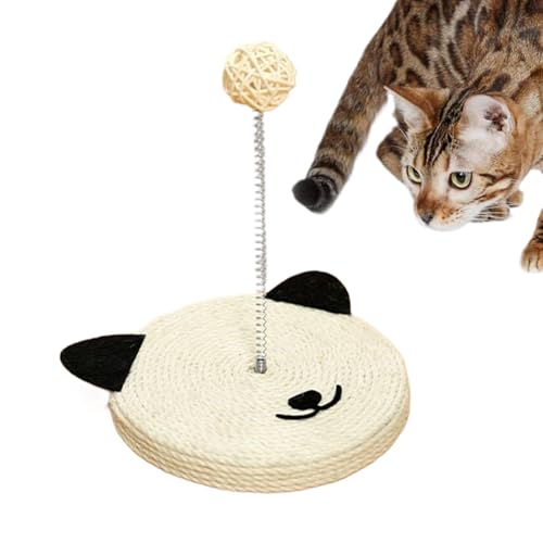 Duroecsain Sisal Cat Scratcher, Kitten Scratch Post – Interactive Sisal Cat Head Form Stick | Möbelschutz zu Hause, Spielzeug für geistige körperliche Übung, integrierte Glocke für Kätzchen im Duroecsain Sisal Cat Scratcher, Kitten Scratch Post – Interactive Sisal Cat Head Form Stick | Möbelschutz zu Hause, Spielzeug für geistige körperliche Übung, integrierte Glocke für Kätzchen im von Duroecsain
