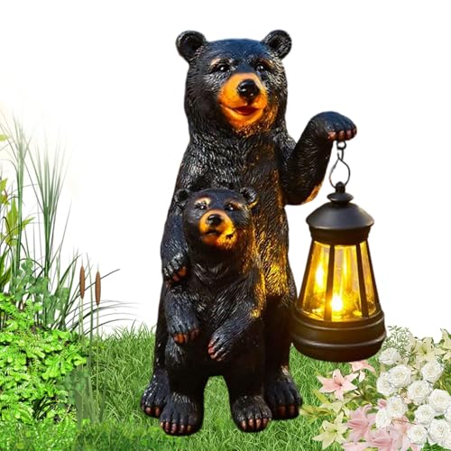 Duroecsain Solarlampen | Wasserdichter Bären Figur | Resin Tierfigur Geschenk Damen Geburtstag Garten Deko Terrasse Rasenschmuck Mutter Duroecsain Solarlampen | Wasserdichter Bären Figur | Resin Tierfigur Geschenk Damen Geburtstag Garten Deko Terrasse Rasenschmuck Mutter von Duroecsain