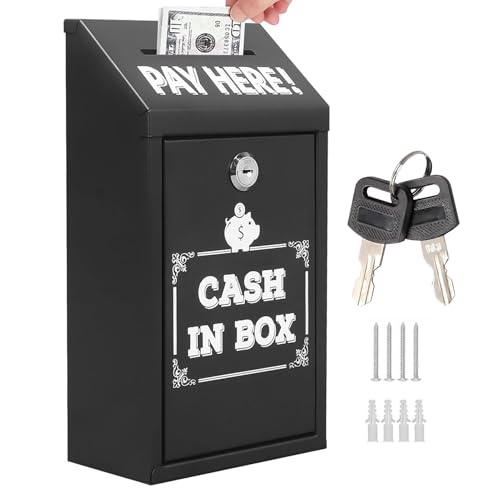 Duroecsain Spendenbox mit Vorhängeschloss | Sammelbox aus Metall für die Wand, Briefkasten, Organizer aus Metall mit Schlüsselschlitz, Wahlbriefkasten für die Wand Duroecsain Spendenbox mit Vorhängeschloss | Sammelbox aus Metall für die Wand, Briefkasten, Organizer aus Metall mit Schlüsselschlitz, Wahlbriefkasten für die Wand von Duroecsain