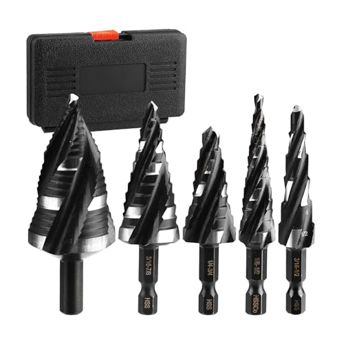 Duroecsain Stufenlos | Set mit Körnung, Schneidwerkzeuge aus HSS-Schnellstahl mit Spiralgeometrie zum Bohren von Löchern in Aluminium, Edelstahl, Polypropylen und Duroecsain Stufenlos | Set mit Körnung, Schneidwerkzeuge aus HSS-Schnellstahl mit Spiralgeometrie zum Bohren von Löchern in Aluminium, Edelstahl, Polypropylen und von Duroecsain