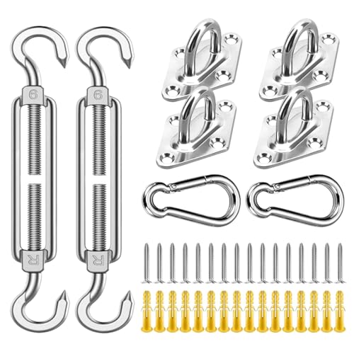 Duroecsain Sun Shade Hardware-Kit zur Befestigung an der Markise – Patio Sonnensegel | Robuste Schiene, Haken aus Edelstahl, Zubehör zur Befestigung für Pools Duroecsain Sun Shade Hardware-Kit zur Befestigung an der Markise – Patio Sonnensegel | Robuste Schiene, Haken aus Edelstahl, Zubehör zur Befestigung für Pools von Duroecsain