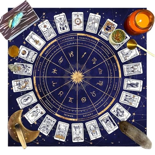 Duroecsain Tarot-Stoff, Tarot-Stoff, quadratischer Gesellschaftsspielteppich | Zarter Astrologie-Orakelteppich, Gesellschaftsspielteppich aus elegantem Samt zum Lesen des Tarots Duroecsain Tarot-Stoff, Tarot-Stoff, quadratischer Gesellschaftsspielteppich | Zarter Astrologie-Orakelteppich, Gesellschaftsspielteppich aus elegantem Samt zum Lesen des Tarots von Duroecsain