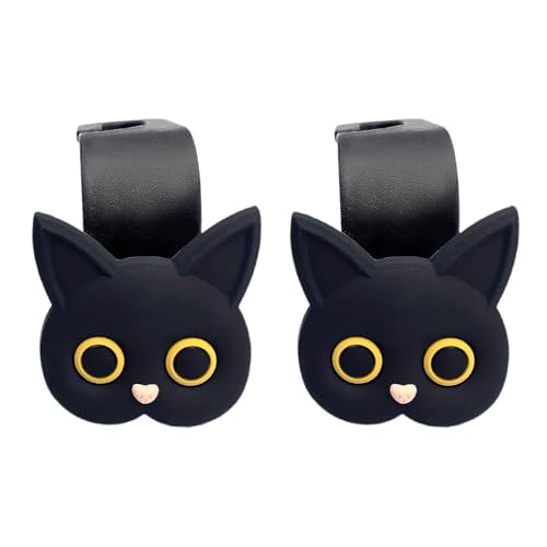 Duroecsain Taschenhaken für Auto, Autositzhaken für Kopfstütze, Haken für die Kopfstütze, Cartoon-Katze, Taschenaufhänger für Rücksitz Duroecsain Taschenhaken für Auto, Autositzhaken für Kopfstütze, Haken für die Kopfstütze, Cartoon-Katze, Taschenaufhänger für Rücksitz von Duroecsain