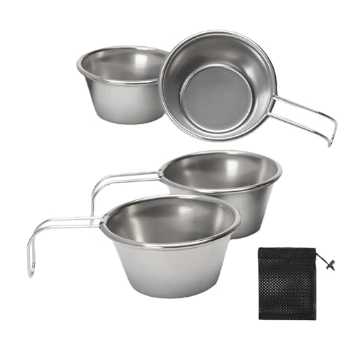 Duroecsain Tassen aus Edelstahl, Miniatur-Weingläser-Set, 50 ml, 4 Tassen für Tee, Sport, Küche, Wandern, Camping, BBQ, Outdoor von Duroecsain