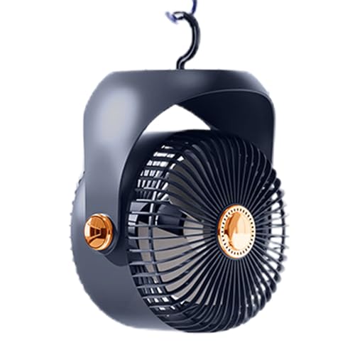 Duroecsain Tischventilator,3-stufiger Luftkühler mit verstellbaren Modi | Leistungsstarker Wiederaufladbarer Aufhängbarer Ventilator Für Innen Außen Schlafzimmer Camping Reisen Und Zelt von Duroecsain