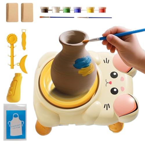 Duroecsain Töpferscheibe Für Anfänger,Kleines Töpfer Set für Einsteiger - Handgemachtes pädagogisches Töpferwerkzeug für Kinder und Schüler, für Zuhause, Partyaktivitäten, Schule, Kunstunterricht und Duroecsain Töpferscheibe Für Anfänger,Kleines Töpfer Set für Einsteiger - Handgemachtes pädagogisches Töpferwerkzeug für Kinder und Schüler, für Zuhause, Partyaktivitäten, Schule, Kunstunterricht und von Duroecsain