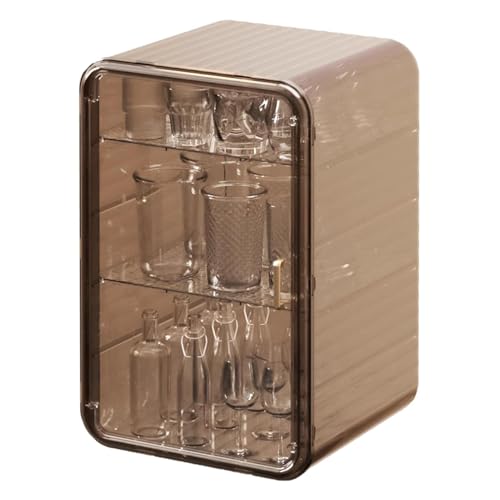 Duroecsain Transparente Kosmetik-Aufbewahrungsbox, Teeservice, staubdicht – Tassen-Organizer, Aufbewahrungsbox aus Acryl, staubdicht, Organizer von Duroecsain