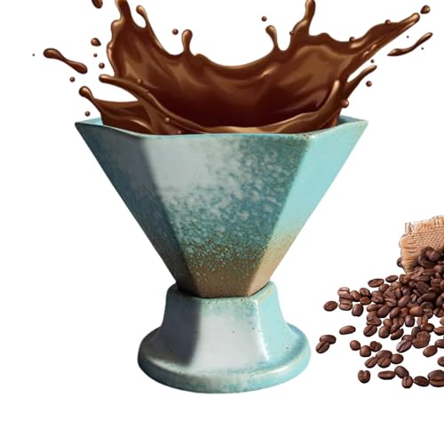 Duroecsain Trichter-Kaffeetassen und -untertassen aus Steingut, Kaffeetassen aus Keramik, Kaffeetassen und Untertassen im Retro-Stil, 170 ml, für Kaffee Duroecsain Trichter-Kaffeetassen und -untertassen aus Steingut, Kaffeetassen aus Keramik, Kaffeetassen und Untertassen im Retro-Stil, 170 ml, für Kaffee von Duroecsain