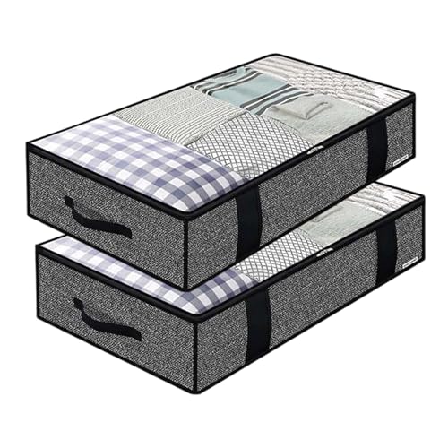 Duroecsain Unterbett Aufbewahrungsboxen,Transparenter Bettdecken Organizer - 2 Stücke Staubsicher Faltschachtel Für Wohnzimmer Schlafzimmer Schrank Dachboden Reise Duroecsain Unterbett Aufbewahrungsboxen,Transparenter Bettdecken Organizer - 2 Stücke Staubsicher Faltschachtel Für Wohnzimmer Schlafzimmer Schrank Dachboden Reise von Duroecsain