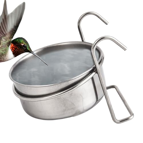Duroecsain Vogelfutterspender – tragbare Papageienfutter – Hängende Tränke aus robustem Edelstahl für Conuro Wellensittich Agapornis Innengebrauch von Duroecsain