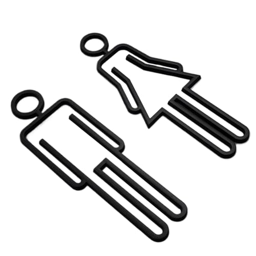 Duroecsain WC-Schilder, Badezimmerdekoration, Wanddekoration, Badezimmerrückwand, selbstklebend, modernes Symbol für männliche und weibliche Toiletten, Duroecsain WC-Schilder, Badezimmerdekoration, Wanddekoration, Badezimmerrückwand, selbstklebend, modernes Symbol für männliche und weibliche Toiletten, von Duroecsain