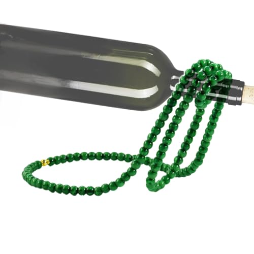 Duroecsain Weinhalter mit Perlenkette, Hängender Weinhalter - Edelsteinkette Kettenaufhängung aus Metall Weinregal | Kreatives Luxus Schwebendes Weinregal zur Dekoration von von Duroecsain