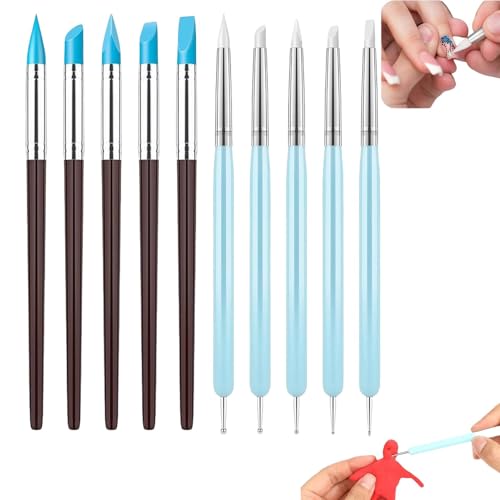 Duroecsain Werkzeug zum Schneiden von Töpfern, Skulpturwerkzeuge aus Silikon für Ton | Silikon Nail Tools Künstlerbürsten | Pottery Skulptur mit Stift, Design für Duroecsain Werkzeug zum Schneiden von Töpfern, Skulpturwerkzeuge aus Silikon für Ton | Silikon Nail Tools Künstlerbürsten | Pottery Skulptur mit Stift, Design für von Duroecsain