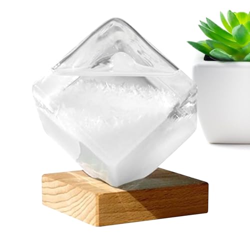 Duroecsain Wettervorhersage Glaswolke - Große Würfel-Wettervorhersageflasche,Praktisches Flüssigkeitsbarometer, exquisites Wetterbarometer für den Schreibtisch, Geburtstagsgeschenk, Weihnachten Duroecsain Wettervorhersage Glaswolke - Große Würfel-Wettervorhersageflasche,Praktisches Flüssigkeitsbarometer, exquisites Wetterbarometer für den Schreibtisch, Geburtstagsgeschenk, Weihnachten von Duroecsain