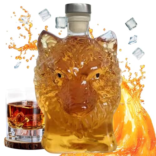 Duroecsain Whiskydekanter – 350 ml Flasche Wodka Wolfskopf – Design Whiskyflasche für Likörkeller, Bar, Haus, Cocktail-Kollektion, elegant Duroecsain Whiskydekanter – 350 ml Flasche Wodka Wolfskopf – Design Whiskyflasche für Likörkeller, Bar, Haus, Cocktail-Kollektion, elegant von Duroecsain