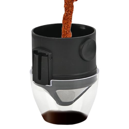 Duroecsain Wiederverwendbarer Kaffeefilter, Kaffeefilter aus Edelstahl | Tragbarer Kaffeefilter | Kaffeefilter aus Edelstahl mit Getränkehalter, faltbarer und tragbarer Kaffeefilterbecher von Duroecsain