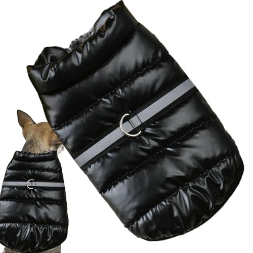 Duroecsain Winterjacke für kleine Hunde, Winterkleidung für kleine Hunde, warmer Hundemantel mit reflektierendem Band mit integriertem Geschirrloch | Jacke für Welpen für den kalten Winter Duroecsain Winterjacke für kleine Hunde, Winterkleidung für kleine Hunde, warmer Hundemantel mit reflektierendem Band mit integriertem Geschirrloch | Jacke für Welpen für den kalten Winter von Duroecsain