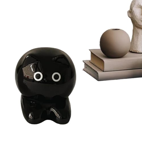 Duroecsain Zahnstocherhalter | Zahnstocherspender in Katzenform | Dekorative Keramikbox zur Aufbewahrung mit Kätzchenfiguren von Duroecsain