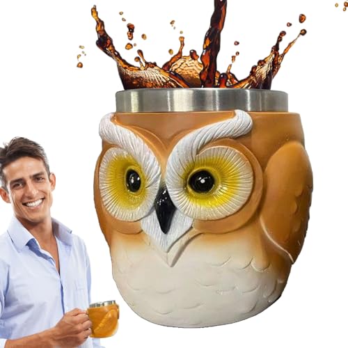 Eulen-Tasse für Kaffee | Kaffeetasse und Getränke in Eulenform | Zubehör aus Kunstharz für den Schreibtisch, Tierdekoration aus Edelstahl für Kinder, Frauen und Männer, Geschenk Eulen-Tasse für Kaffee | Kaffeetasse und Getränke in Eulenform | Zubehör aus Kunstharz für den Schreibtisch, Tierdekoration aus Edelstahl für Kinder, Frauen und Männer, Geschenk von Duroecsain