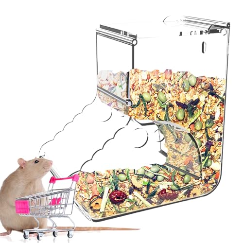 Futterspender für kleine Tiere, automatisches Hamster-Futterhaus – 400 ml Futterschale aus Acryl für Haustiere – Käfige mit großer Kapazität von Duroecsain