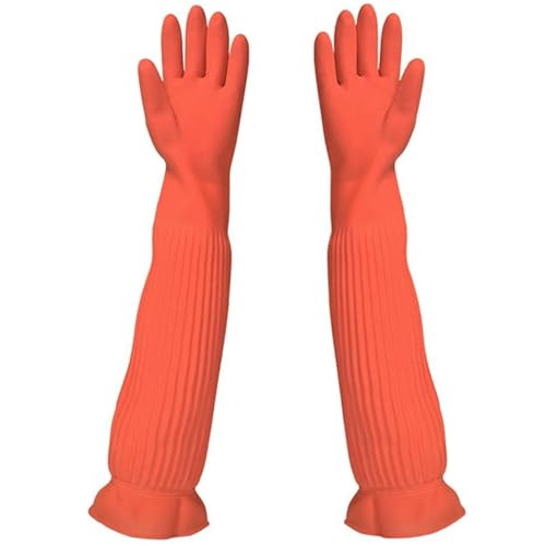 Gummihandschuhe mit extra langen Bündchen, 1 Paar Küchenhandschuhe, Autowaschhandschuhe, geeignet zum Geschirrspülen, Haushaltsreinigung und Gartenarbeit von Duroecsain