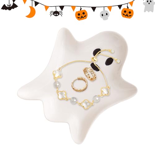Halloween-Servierteller | Halloween-Ringteller aus niedlicher Keramik – vielseitiges Aufbewahrungszubehör für Partys, Schminktisch, Geburtstage und Halloween-Servierteller | Halloween-Ringteller aus niedlicher Keramik – vielseitiges Aufbewahrungszubehör für Partys, Schminktisch, Geburtstage und von Duroecsain