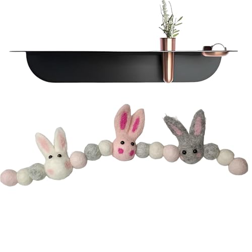 Hasengirlande aus Filz, Hasenkugel für Party – handgefertigte Pompons für die Osterparty, Osterbanner für Wände, Fenster, Türen, Veranden, Höfe, von Duroecsain