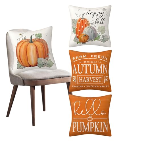 Herbst-Kissenbezüge, Thanksgiving-Kissenbezüge, 4 Kissenbezüge mit Herbstdekoration, Herbstdekoration, für Sofa, Wohnzimmer, Küche Herbst-Kissenbezüge, Thanksgiving-Kissenbezüge, 4 Kissenbezüge mit Herbstdekoration, Herbstdekoration, für Sofa, Wohnzimmer, Küche von Duroecsain