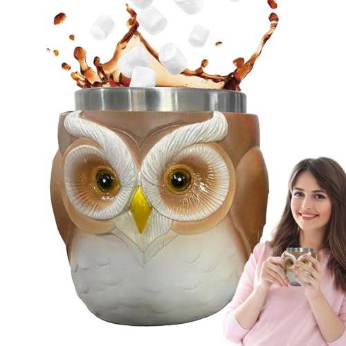 Kaffeetasse mit Eulen-Design, Kaffeetasse und Getränke in Eulenform, Zubehör aus Kunstharz für den Schreibtisch, Tierdekoration aus Edelstahl, für Kinder, Frauen und Männer, Geschenk Kaffeetasse mit Eulen-Design, Kaffeetasse und Getränke in Eulenform, Zubehör aus Kunstharz für den Schreibtisch, Tierdekoration aus Edelstahl, für Kinder, Frauen und Männer, Geschenk von Duroecsain