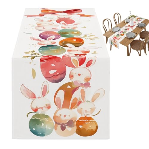 Osterhasen-Tischdecke, Oster-Tischläufer, saisonale Frühlingsfarm-Tischdecke, 72 Zoll lang | Frühlingskaninchen-Eier, saisonale Heimdekoration Osterhasen-Tischdecke, Oster-Tischläufer, saisonale Frühlingsfarm-Tischdecke, 72 Zoll lang | Frühlingskaninchen-Eier, saisonale Heimdekoration von Duroecsain