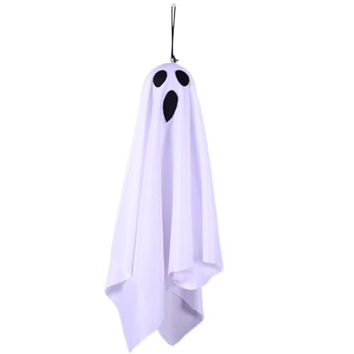 Outdoor Geisterdekoration - Hängbarer Leuchtgeist Deko Mit 3 Blinkmodi | Spukfigur Schmuck Für Dachvorbau Garten Terrasse Baum Fenster Tor Park von Duroecsain