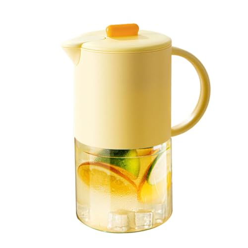 Saftkrug aus Glas, Wasserkocher mit kaltem Wasser – sauberer und sauberer hitzebeständiger Teekrug mit Griff, Glasspender, Behälter für eisige Limonadensaft, 1500 ml von Duroecsain