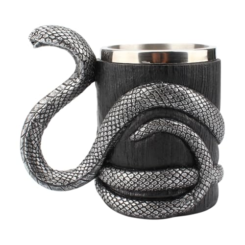 Schlangen-Kaffeetasse, Schlangen-Kaffeetasse, doppelwandige Biertasse, 600 ml, tragbare Teetasse, Cappuccino-Tasse für Latte, Cappuccino, Eistee, Heißgetränk Schlangen-Kaffeetasse, Schlangen-Kaffeetasse, doppelwandige Biertasse, 600 ml, tragbare Teetasse, Cappuccino-Tasse für Latte, Cappuccino, Eistee, Heißgetränk von Duroecsain