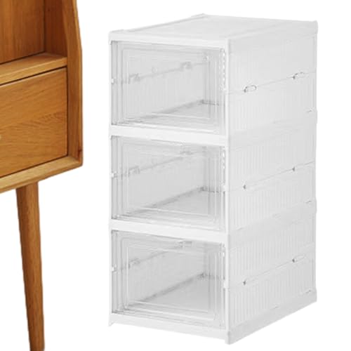 Schuhregal | Faltbares platzsparendes Regal | transparente stapelbare Box für Flur, Schuhe, Zuhause, Stiefel, Schlafzimmer, Arbeitsplatz, Wohnheim Schuhregal | Faltbares platzsparendes Regal | transparente stapelbare Box für Flur, Schuhe, Zuhause, Stiefel, Schlafzimmer, Arbeitsplatz, Wohnheim von Duroecsain