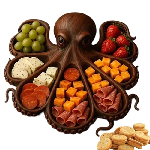 Serviertablett, Essteller, Tischgeschirr und Aufschnittbrett in Oktopusform für Liebhaber von Meeresfrüchten, Empfängen, Picknick, Käse, von Duroecsain