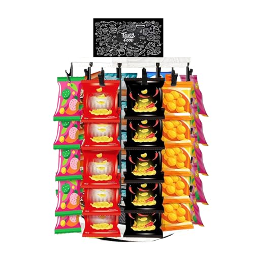 Snack-Ständer für Theke, Snack-Organizer mit Ständer aus Holz | 5 Ebenen, 40 Zangen, 360° drehbares Tablett, mit Anzeigetafel für die Organisation von Küche und Snack-Ständer für Theke, Snack-Organizer mit Ständer aus Holz | 5 Ebenen, 40 Zangen, 360° drehbares Tablett, mit Anzeigetafel für die Organisation von Küche und von Duroecsain