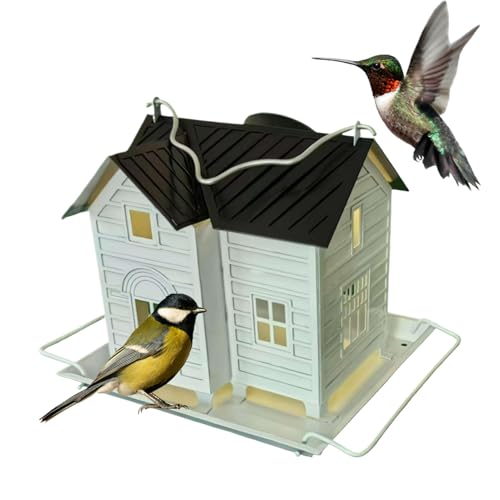 Solarbetriebener Vogel Futterautomat,Vogelfutterspender | Aufhängbare Futtersäule Für Wellensittiche Und Mit Futterbehälter von Duroecsain