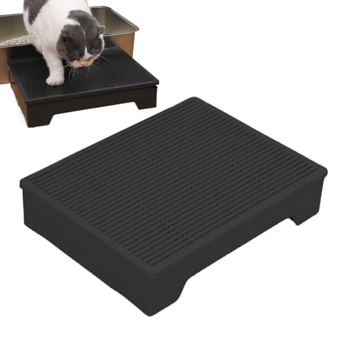 Stufe für Katzentoilette | Tritthocker mit Pedal für Becken – Treppe, schmutzabweisend, höhenverstellbar und Filtergitter für Wohnung Balkon Wohnzimmer Innen Außen von Duroecsain