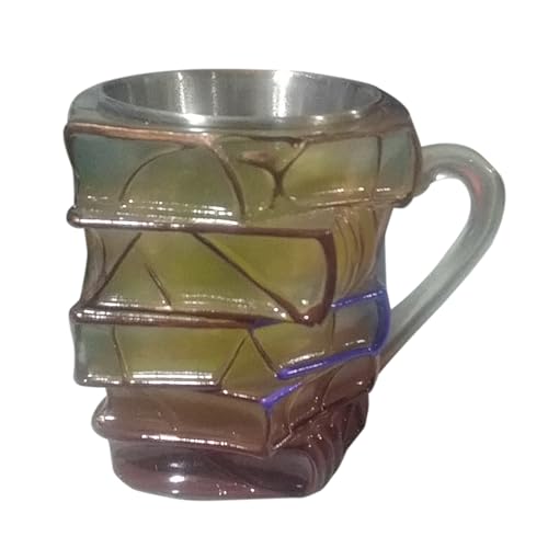 Tasse für Buchliebhaber | Tasse für Tee und Wasser mit bemalter Buchdekoration | Eleganter Vintage-Becher aus Acryl für Küche, Restaurant, Zuhause, Reisen von Duroecsain