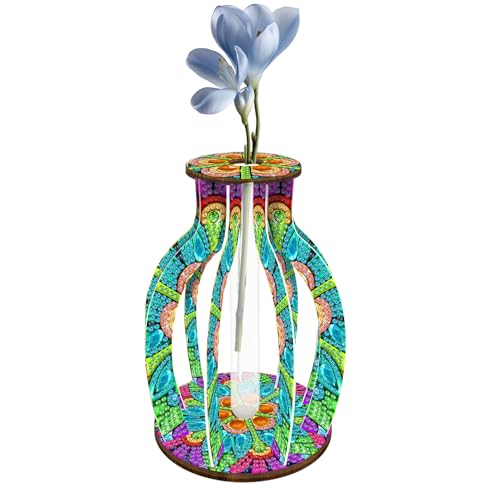 Vase für Edelsteinmalerei, Kunst-Set | Gemm-Malset in Blumenvase – bunte Schreibtisch-Ornamente aus Holz, handgefertigt für Erwachsene, Urlaubshandwerk für Zuhause Vase für Edelsteinmalerei, Kunst-Set | Gemm-Malset in Blumenvase – bunte Schreibtisch-Ornamente aus Holz, handgefertigt für Erwachsene, Urlaubshandwerk für Zuhause von Duroecsain